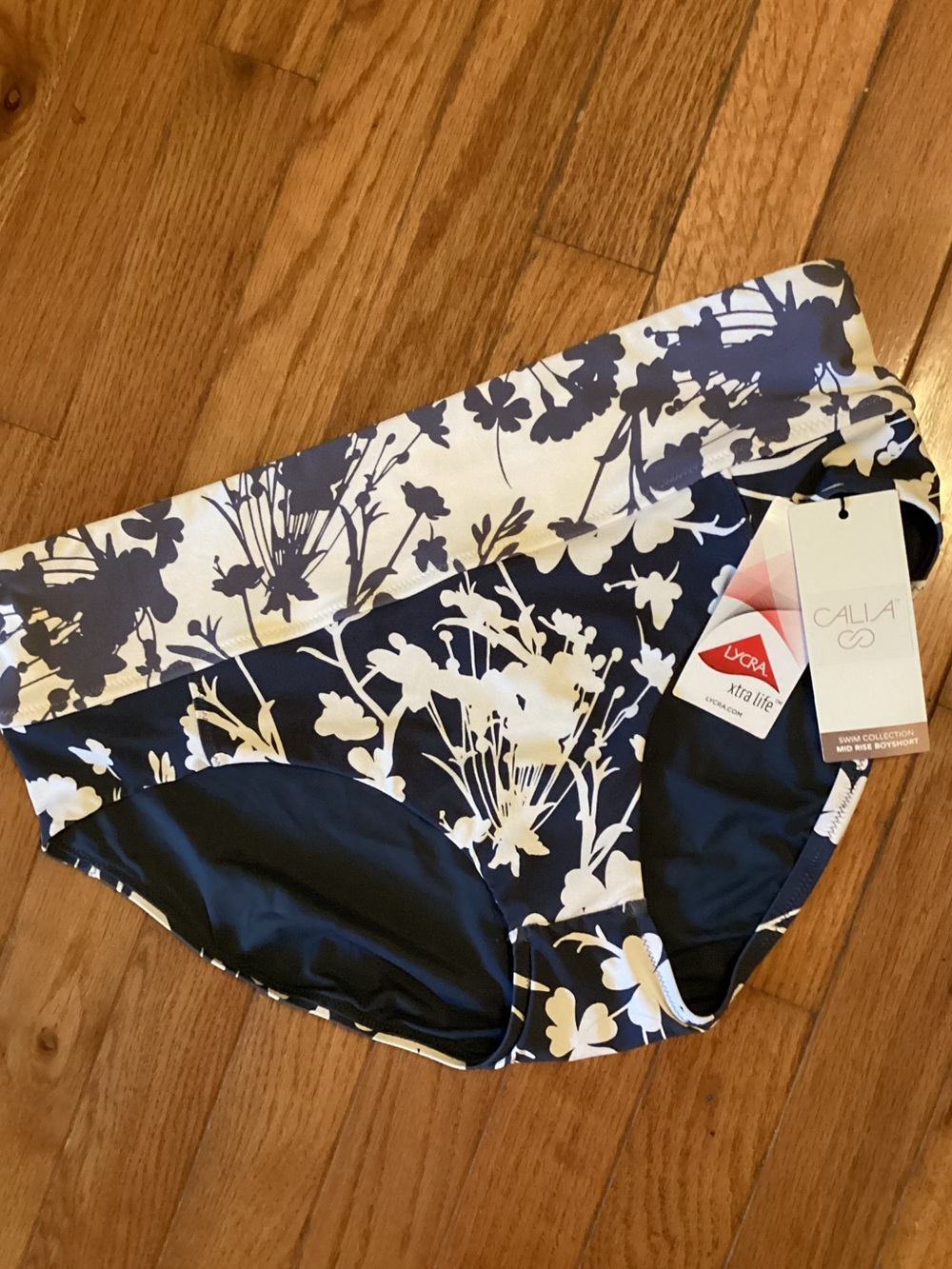 CALIA BOY SHORT SWIM BOTTOMS - MID RISE - FULL SEAT COVERAGE - RESISTS BAGGING - Picture 3 of 15